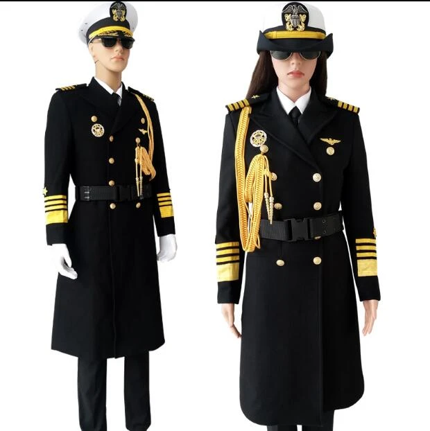 S-4XL Captain Officer Sailor Peacoat Costume Mens Blazer Suit Military  Fringe Marching Band Jacket Uniform For Adult Coat+Pants - AliExpress