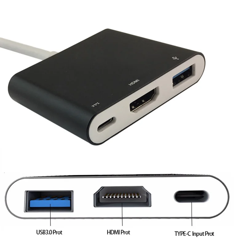 HDMI адаптер для переключателя, USB-C зарядный кабель Переключатель HDMI адаптер Поддержка samsung S8/S8 +/MacBook Pro и type C Hub Ada