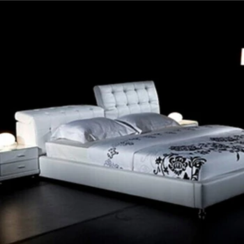 

Hot selling Bedroom furnitures modern style black grey white leather king size sofa bed tatami