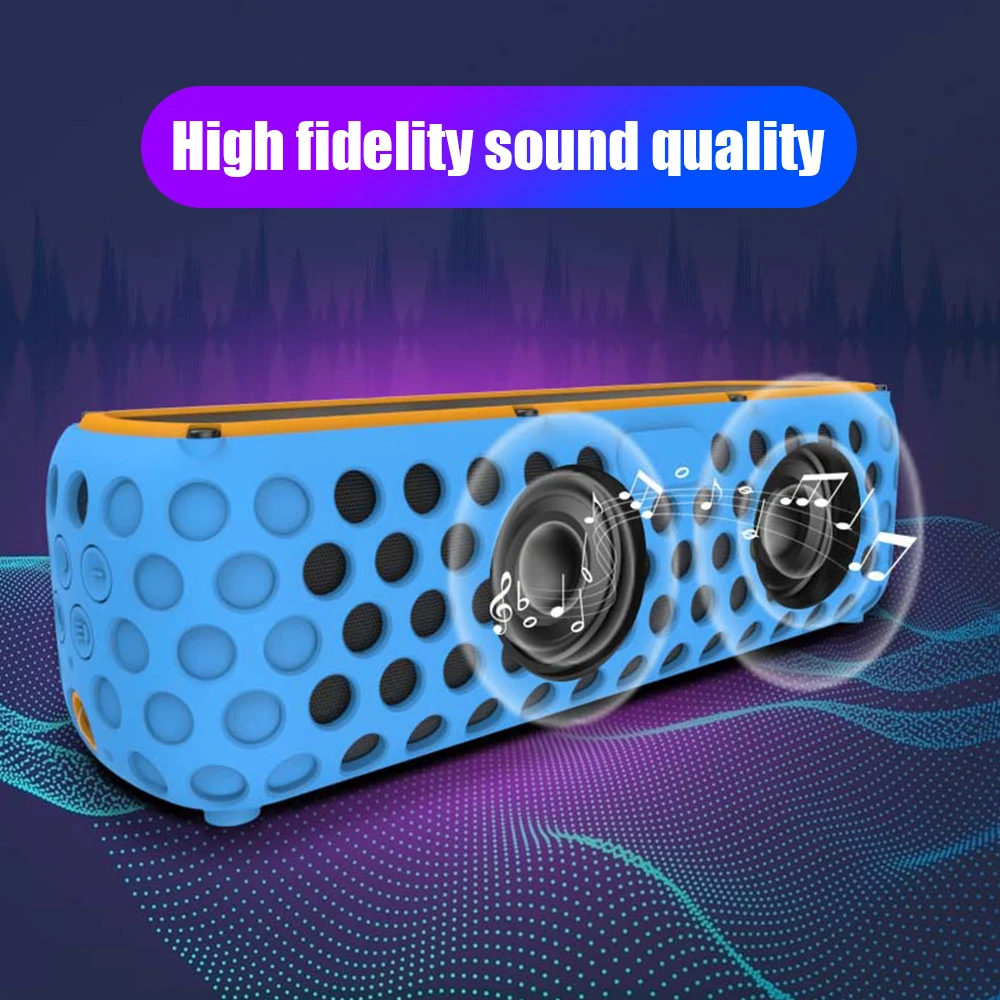 T60 портативный солнечный Bluetooth динамик 2400 мАч батарея IPX5 Водонепроницаемый автомобильный сабвуфер Встроенный микрофон с светодиодный светильник для iPhone Samsun