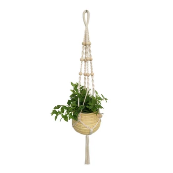 

Hanging Net Pot Holder Planter Bag Pocket Hand woven Offices Home Garden