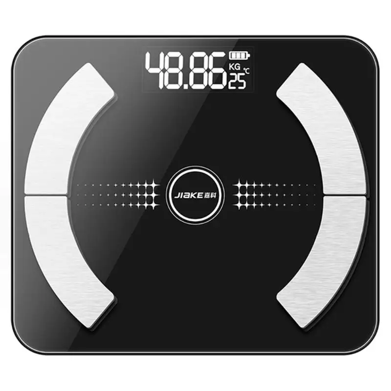 Solar Charging Electronic Smart Voice LCD Bluetooth APP Body Fat Scales - Цвет: Black B