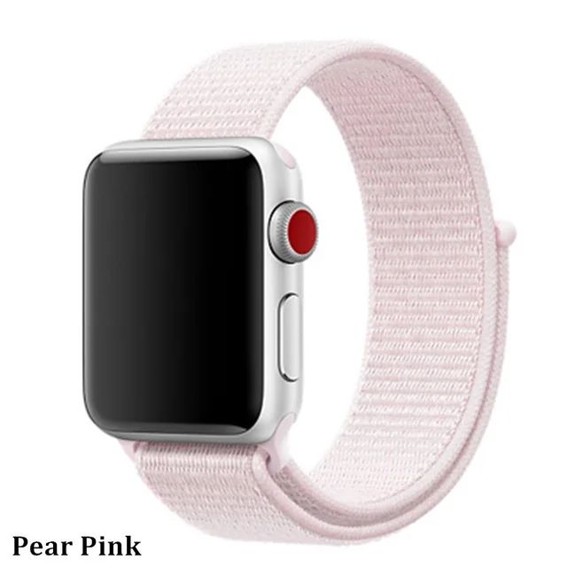 Последняя нейлоновый ремешок für apple watch группа 4 44 мм/40 мм, correa apple watch 3 42 мм/38 мм iwatch серии 4/3/2 bunte stecker чехол для телефона на руку - Цвет ремешка: pearl pink