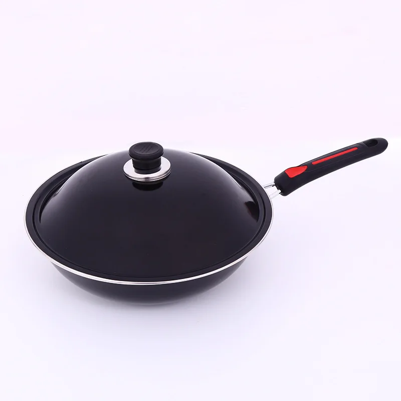 

Manufacturers Direct Selling Korean Style Enamelled Pot Creative Household Non-stick Pot Glass Cover Dual Purpose Wok Customizab