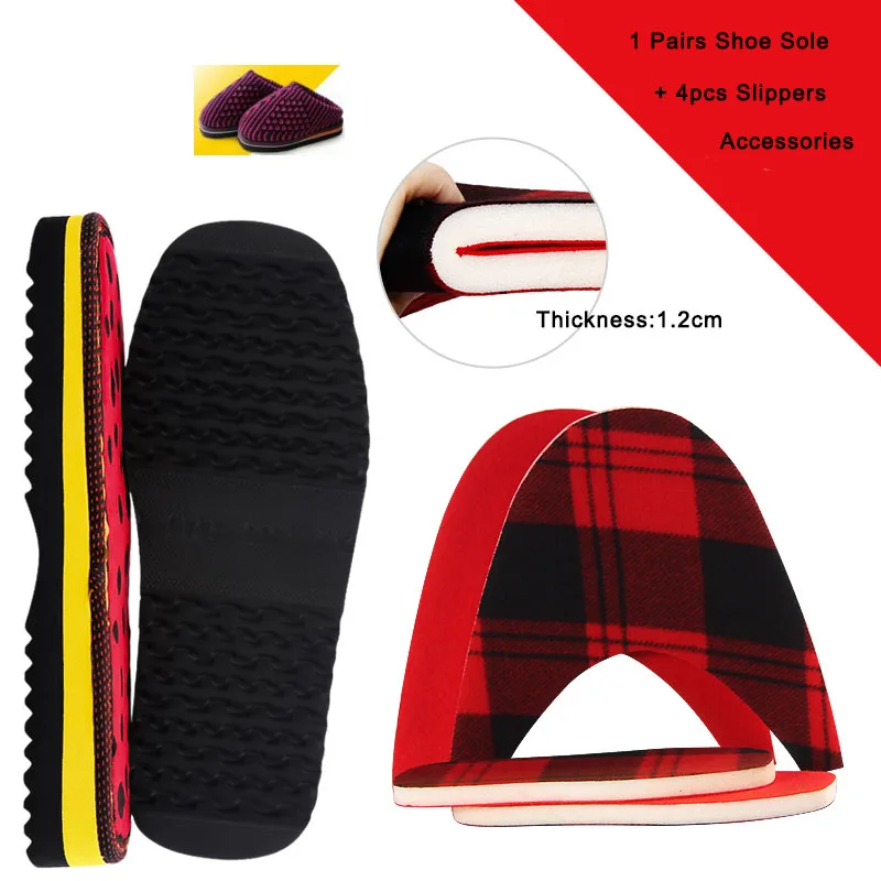 

1 set Diy Hand Knitting Materials Slippers Sole Gum Rubber Outsole Crochet Needles Indoor Slippers Men Women Anti-Slip Sole