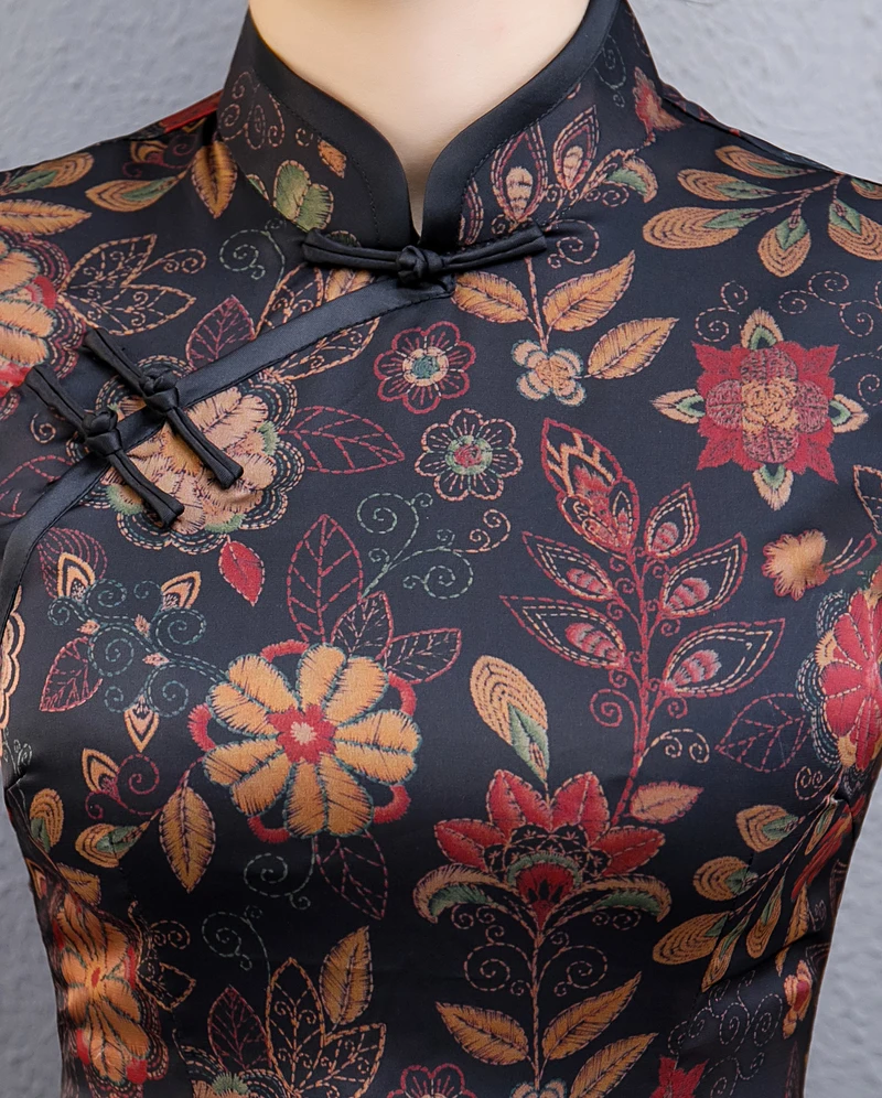 Robe Traditionnelle Chinoise à Paillettes Pour Femme, Cheongsam à