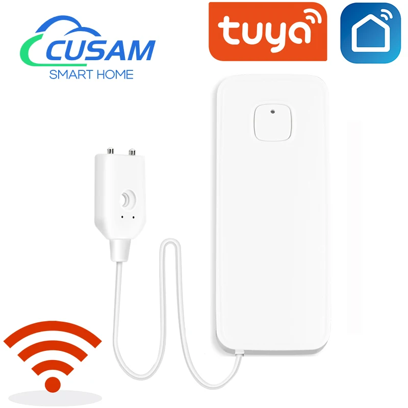 CUSAM Tuya Home Alarm Water Leakage Alarm Independent WIFI Water Leak Sensor Detector Flood Alert Overflow Security Alarm System wifi water leak sensor water overflow level detector security sound alarm system flood leakage sensor smart app remote control