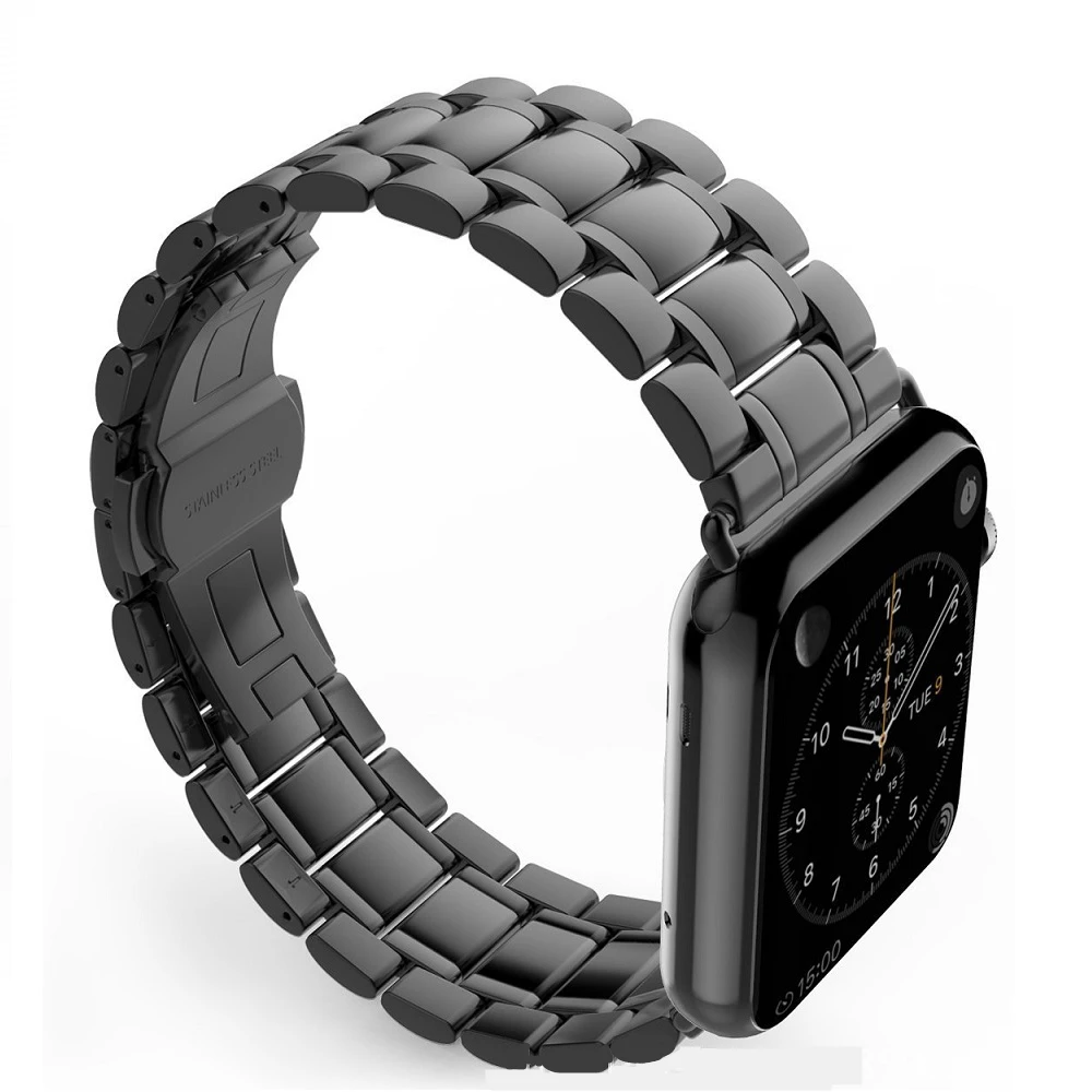 Браслет pulseira для apple watch, браслет из нержавеющей стали для iwatch i, ремешок для часов серии 5, 4, 3, 2, 1, браслеты 44 мм, 40 мм, 42 мм, 38 мм