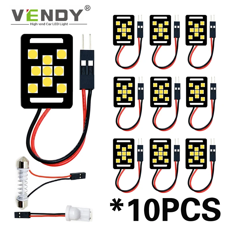 10x LED Panel Light T10 W5W 28mm 31mm 36mm 39mm 41mm C5W C10W Interior Bulb Canbus For ford focus 2 mk2 mondeo mk3 mk4 fusion | Автомобили
