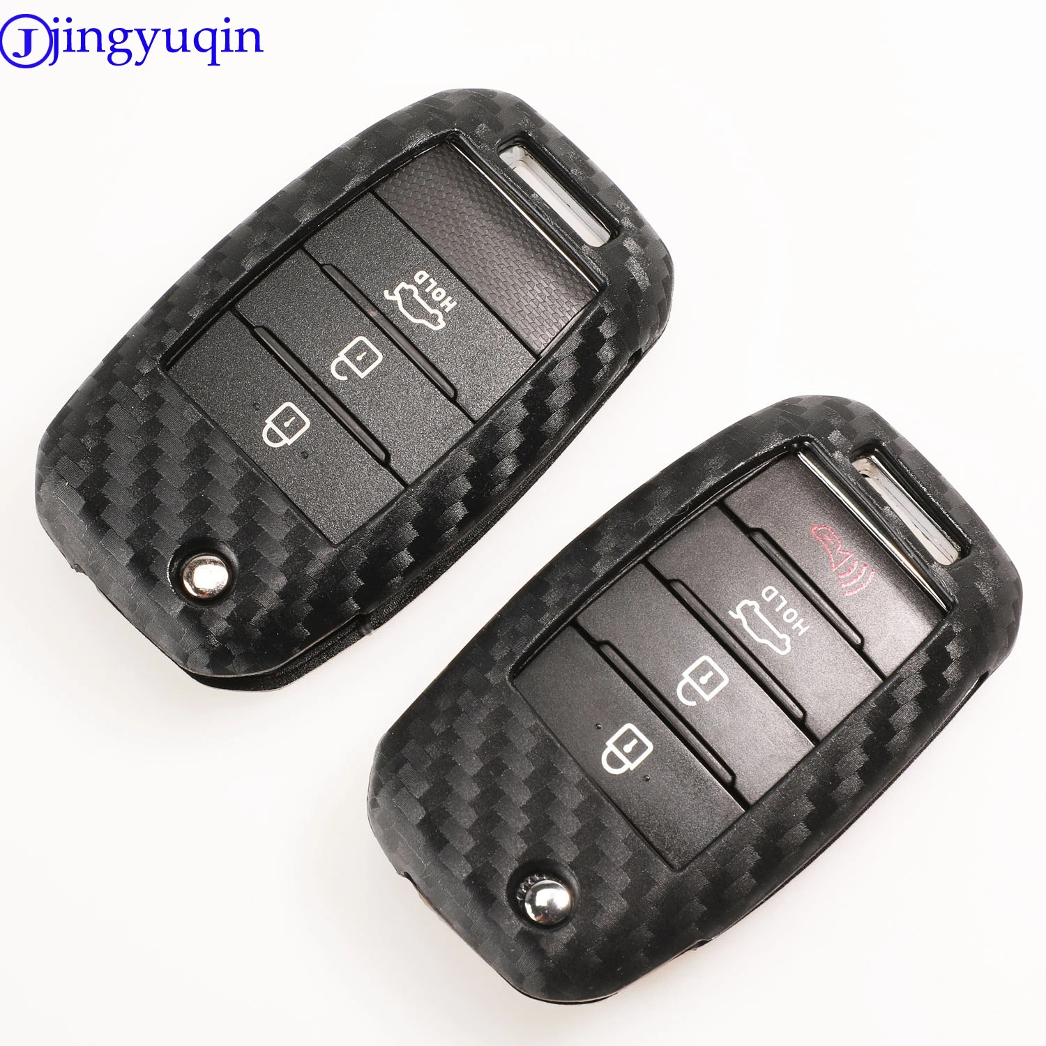 Jingyuqin 10 шт. карбоновый силиконовый чехол для ключей для KIA Ceed K3 K4 K5 Sportage R QL KX5 Sorento KX3 KS3 RIO Cerato Optima Frote Soul