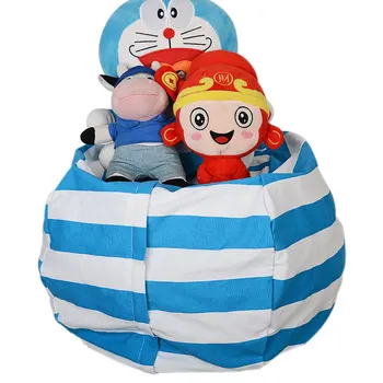 

1pc Toy Storage Bag Canvas Bean Bag Cover Large Capacity Stuffed Toys Storage Bean Bag Chair for Organizing Kids Room