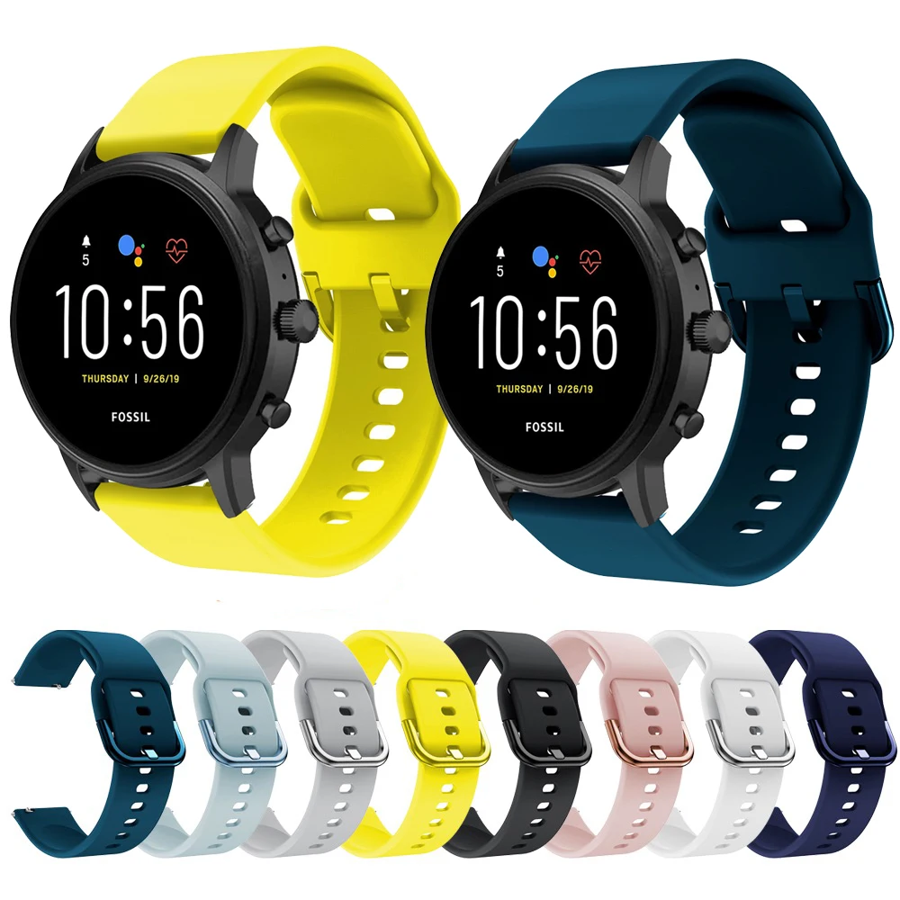 Силиконовый ремешок для Fossil Gen 5 Carlyle HR Julianna мягкий браслет Sport 43 мм/Q Explorist Gen4 умный