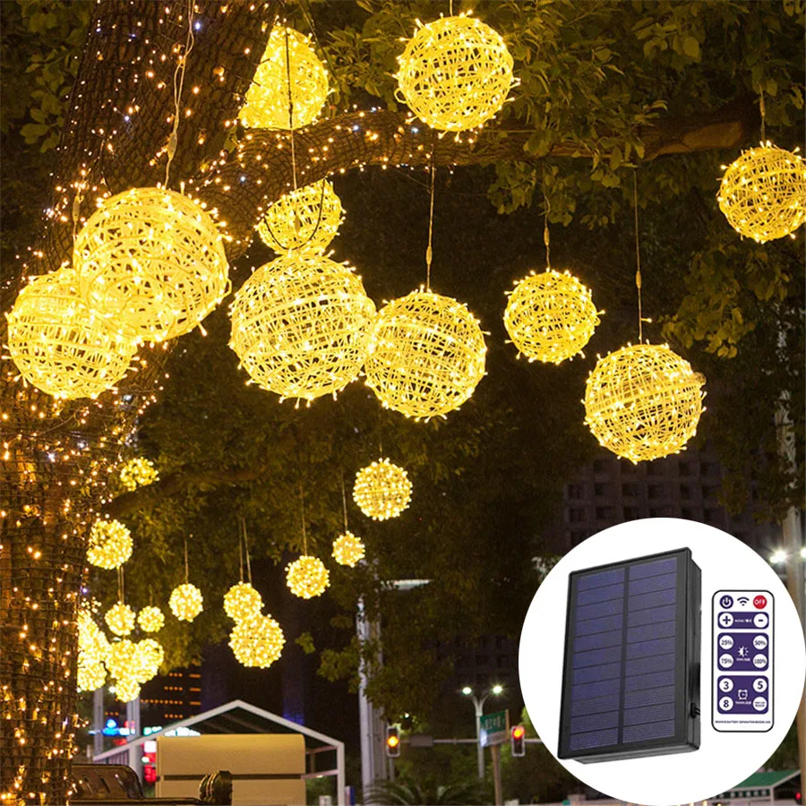 30CM Big Globe Ball Solar String Light Outdoor Christmas Solar Garland