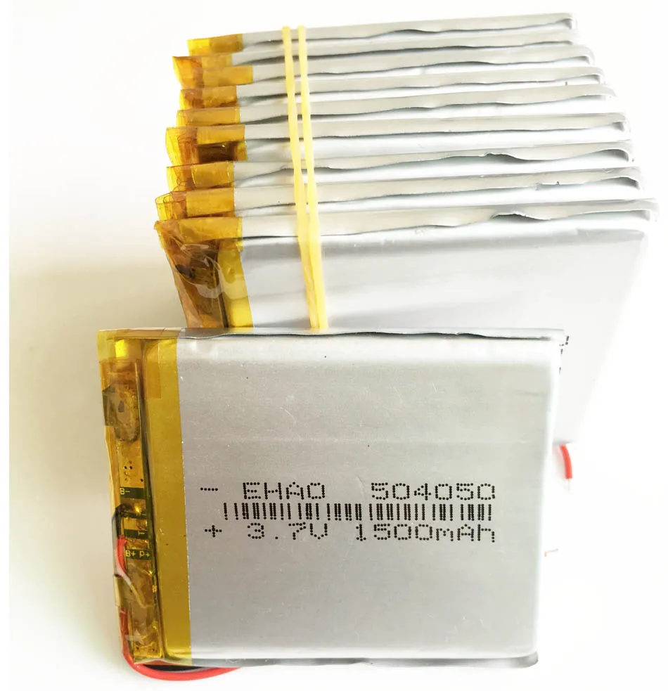 

Wholesale 10 PCS 3.7V 1500mAh 504050 Lithium Polymer LiPo Rechargeable Battery For Mp3 PAD DVD E-book Recorder Bluetooth Watch