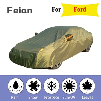 

Full Reflective strip Car Covers Snow Ice Dust Wind Sunshade UV Cover Foldable Car Outdoor green Protector Cover for Ford