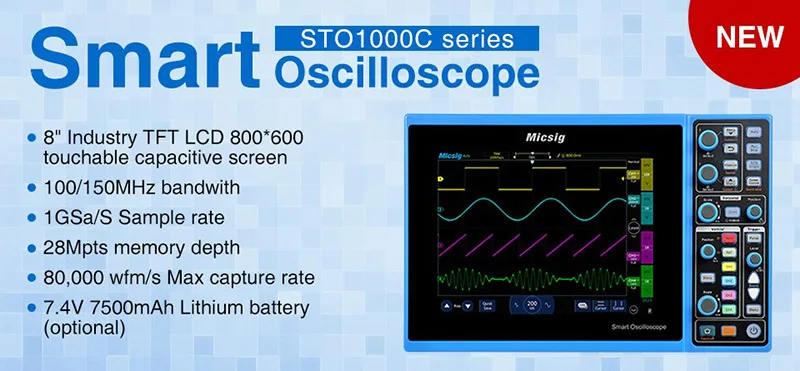 Micsig цифровой планшетный осциллограф TO1104 100 МГц 4CH 28Mpts автомобильный диагностический сенсорный цифровой осциллограф продажи
