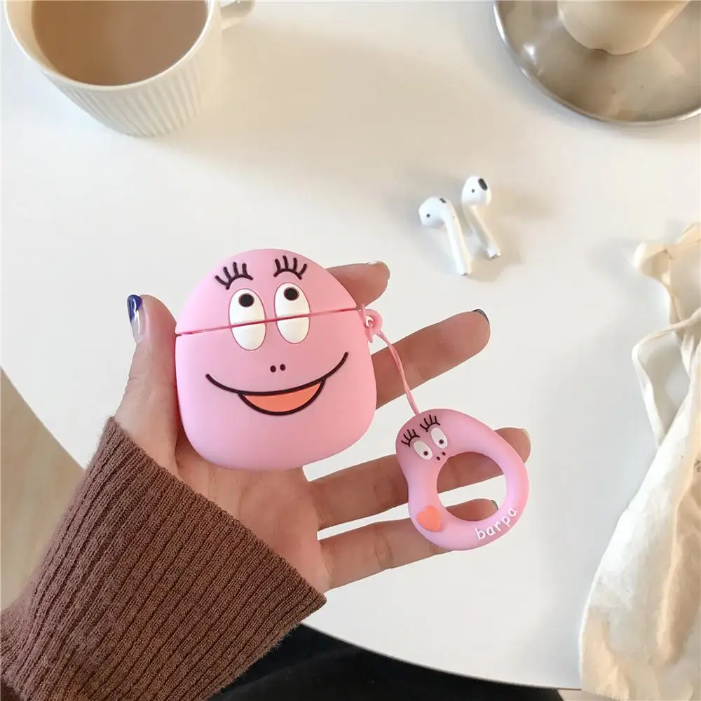 Забавный милый 3D мультфильм Barbapapa силиконовый мягкий чехол для Apple Airpods 1/2 чехол беспроводной Bluetooth защитный чехол для наушников