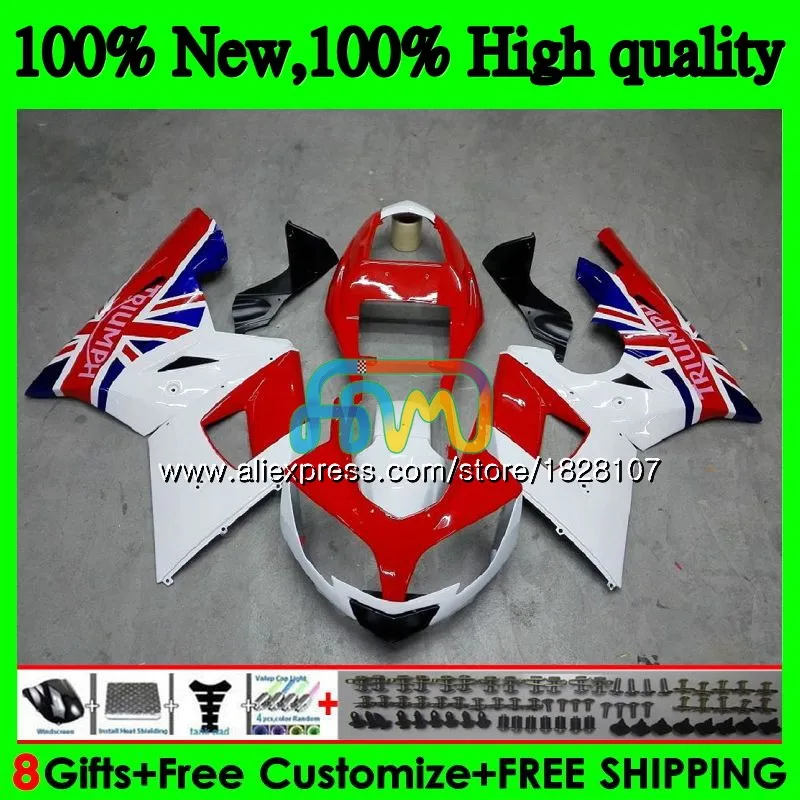 Средства ухода за кожей для Triumph Daytona 600 650 02 красный белый 03 04 05 Daytona650 74BS. 21 Daytona600 Daytona 650 2002 2003 2004 2005 обтекатели