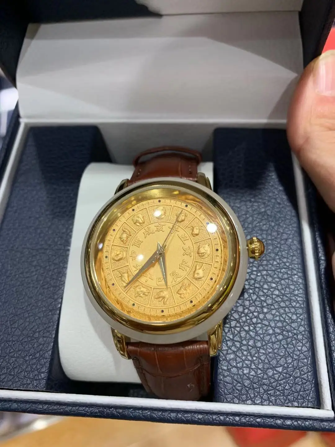 

2021 Male and Female Zodiac Lovers Quartz Watches Natural Stone Gold and Silk Jade High-end Atmosphere Exquisite Students White-