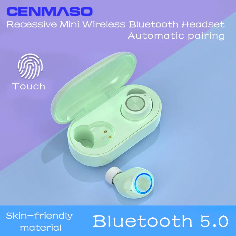 CENMASO TWS беспроводные Bluetooth наушники Hi-Fi стерео гарнитура спортивные мини-Девушки серии подарок на день рождения Наушники Тип C зарядная коробка