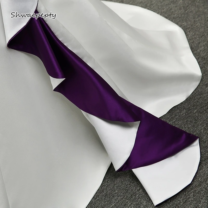 fitted lace wedding dress Extra Long Lilac Satin Sash Belt by Satin Swank® main image 1