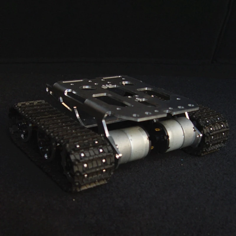 Черный амортизатор металла RC робот танк шасси комплект Мобильная платформа для Arduino Uno R3 малиновый пирог DIY игрушки запчасти