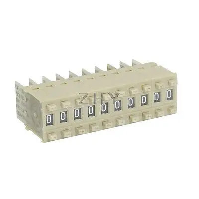 

10 Pcs KM1 0-9 Digital BCD Code Thumbwheel Pushwheel Switches Gray 22mm x 8mm
