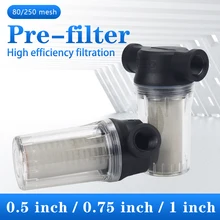 Filtro para bomba de água, filtro de malha em linha para irrigação de alto fluxo, 80 malhas, 250 polegadas, 1/2 polegadas, 3/4 polegadas
