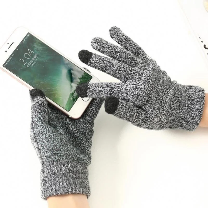 Мужские Женские зимние теплые перчатки с сенсорным экраном, перчатки для смартфонов, вождения