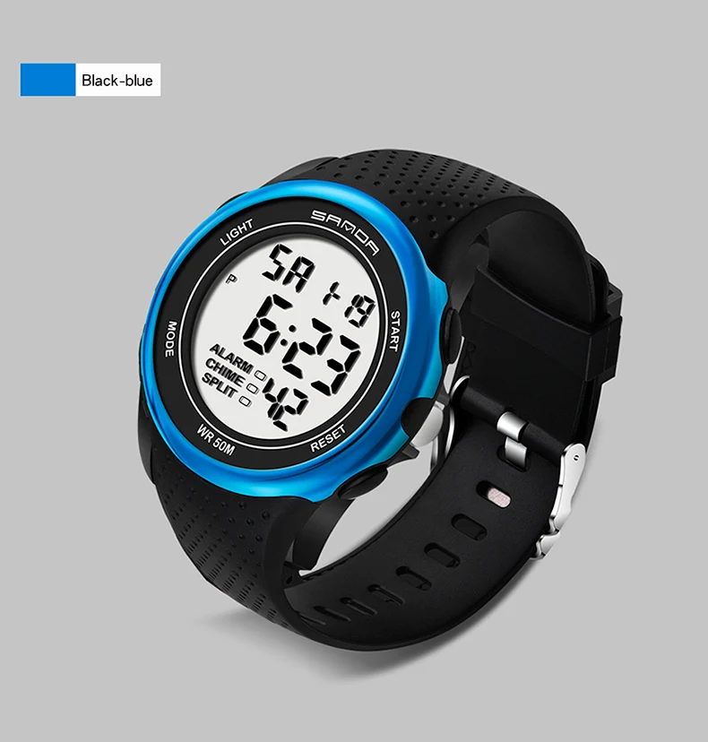 SANDA роскошный бренд модные спортивные часы для улицы Для мужчин, многофункциональные часы Водонепроницаемый светодиодный цифровые часы Relogio Masculino