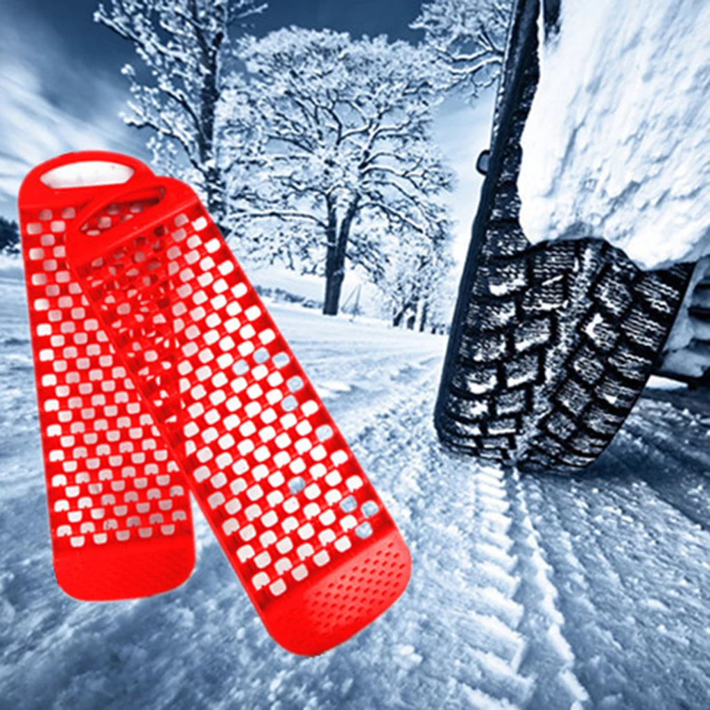 2PCS Car Wheel Anti-Skid Pad Skid Plate Tire Traction Rainy Snow Portable