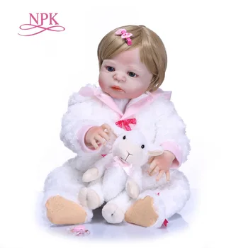 

NPK 56CM Full Silicone Vinyl Reborn Baby Doll Toys Lifelike Soft Touch Newborn babies Doll Kids Birthday Gift Girls Brinquedos