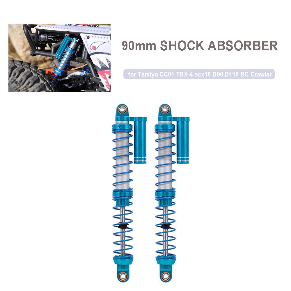

2Pcs 90mm Metal Shock Absorber Internal Spring Negative Pressure Damper for Tamiya CC01 TRX-4 scx10 D90 D110 RC Crawler