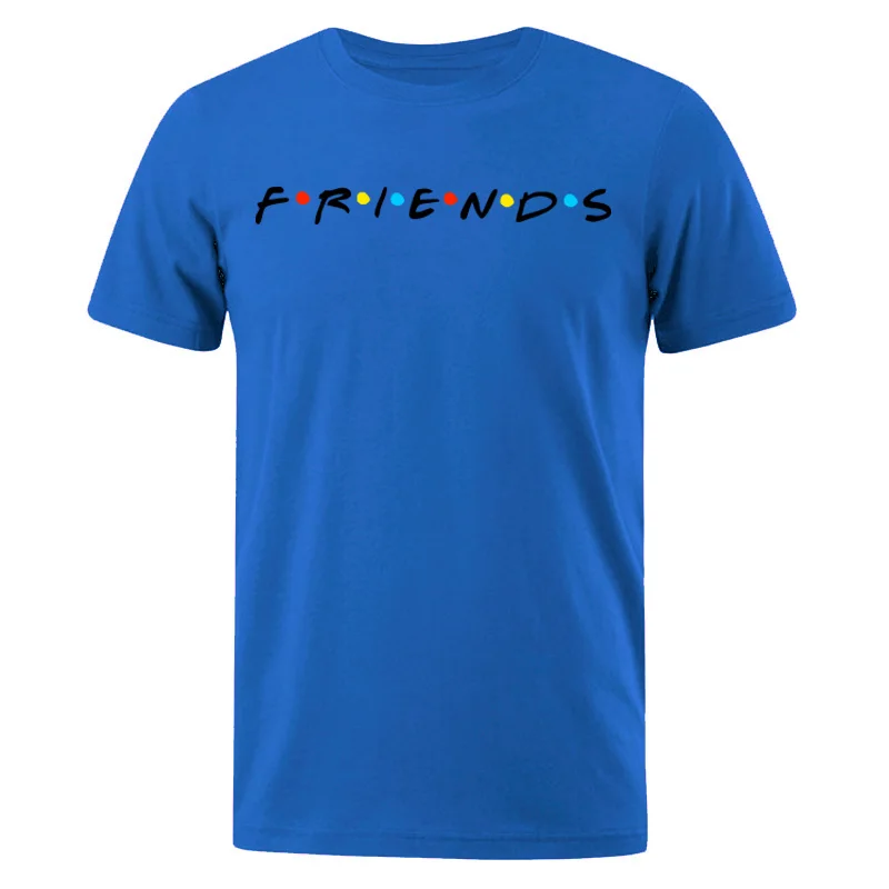 Летние модные мужские футболки с принтом друзей, футболки Harajuku, брендовые футболки, повседневные хлопковые футболки, свободные мужские топы - Цвет: blue 6