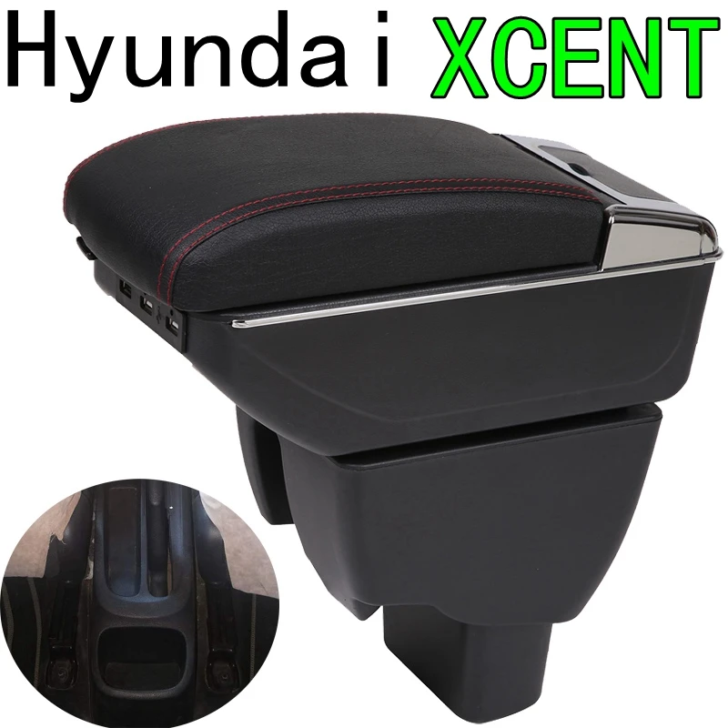 

Used for Hyundai XCENT Motor Armrest box 2015 xcent Interior accessories Double layer rechargeable USB