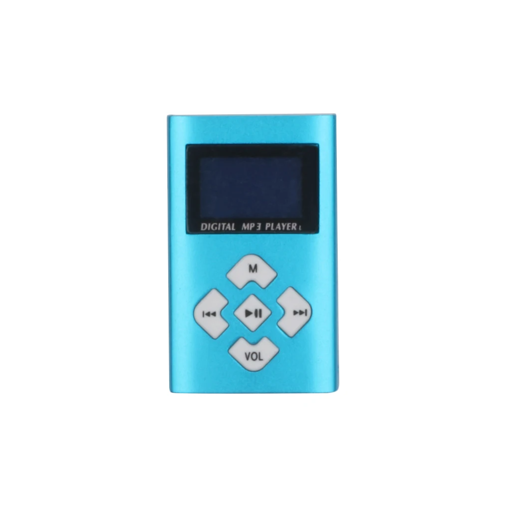 Синий Абсолютно стиль USB мини MP3 музыкальный плеер ЖК-экран поддержка 16 Гб SD TF карта спортивная мода - Цвет: Синий