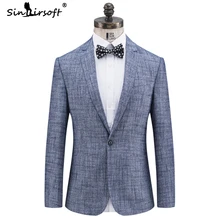 SINAIRSOFT брендовый мужской однотонный Свадебный костюм в китайском стиле, Мужской приталенный Блейзер, новая модная верхняя одежда M-3XL