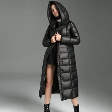 X-длинное хлопковое специальное предложение, Женское пальто, простое тонкое, плюс 300 г, плотное, выше колена, большой размер, для женщин