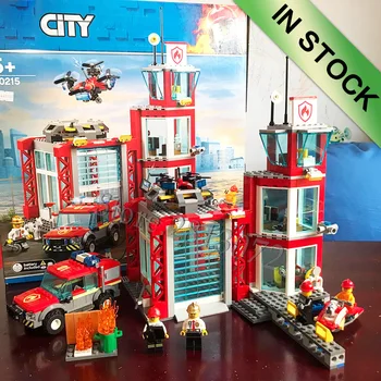 

In stock 11215 New City Series Fire Station 533pcs Compatible 60215 02132 Educational Building Blocks Bricks Kids toys