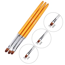 3 шт. набор кистей для нейл-арта плоская ручка для рисования советы для рисования пылечистка строительный акриловый УФ гель лак для наращивания дизайн Инструменты маникюр