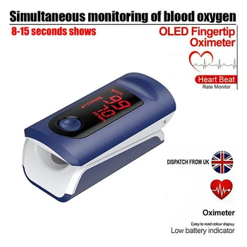 

Portable Fingertip Pulse Oximeter 0.96 inch OLED Digital Display Blood Oxygen Saturation Meter SpO2 PR PI Monitor for home