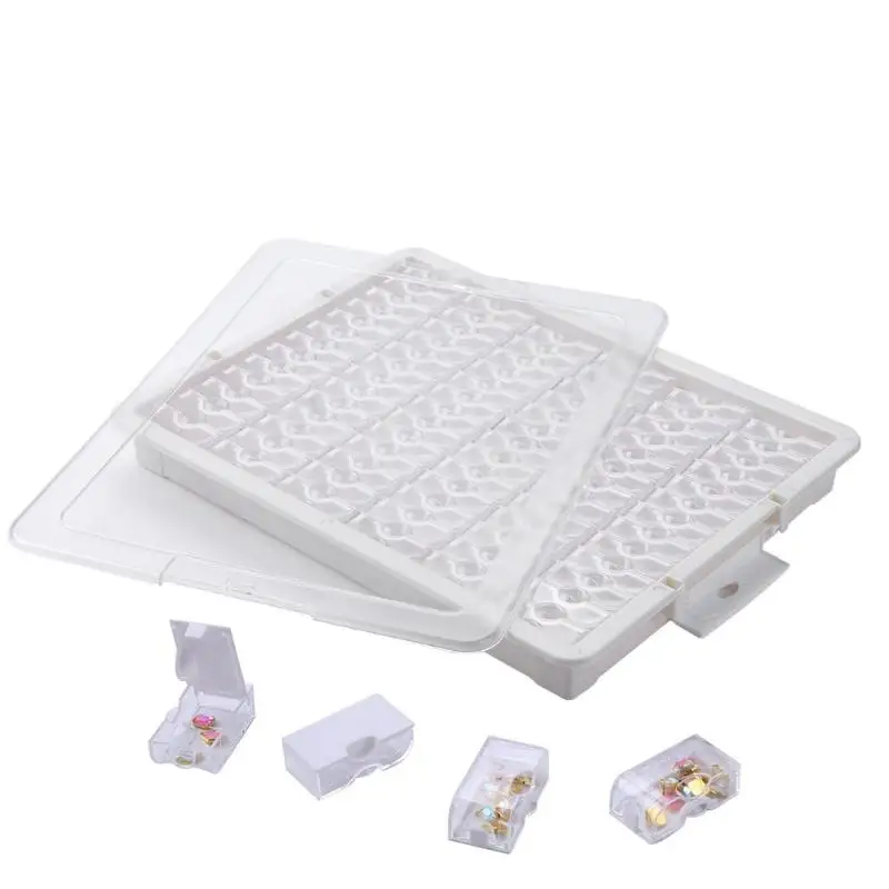 

Nail Art Jewelry Display Board Transparent 78 Grid Keycap Storage Box Plastic Showing Stand Mini Nail Salon Decoration