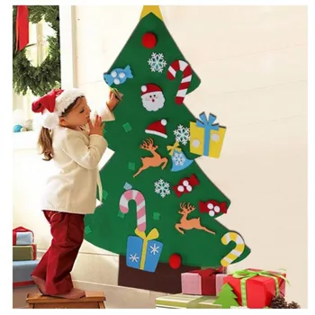 

Felt Christmas Tree Kids Toys Christmas Gifts for 2021New Year's Door Wall Hanging Ornaments Merry Christmas Party Decoration