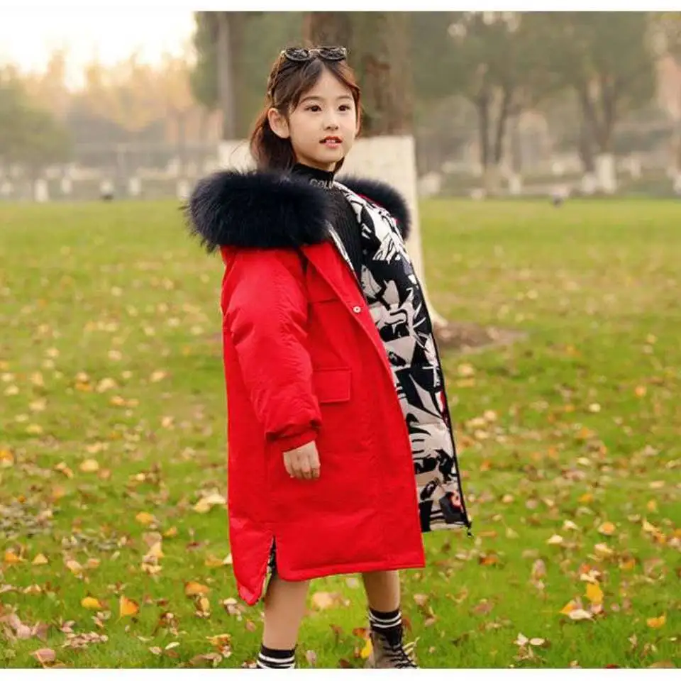 2020 Kids Parkas Russia Snowsuit Winter Down Jackets Outerwear For Boys Girls Clothes Windproof Outdoor Fur Hooded W