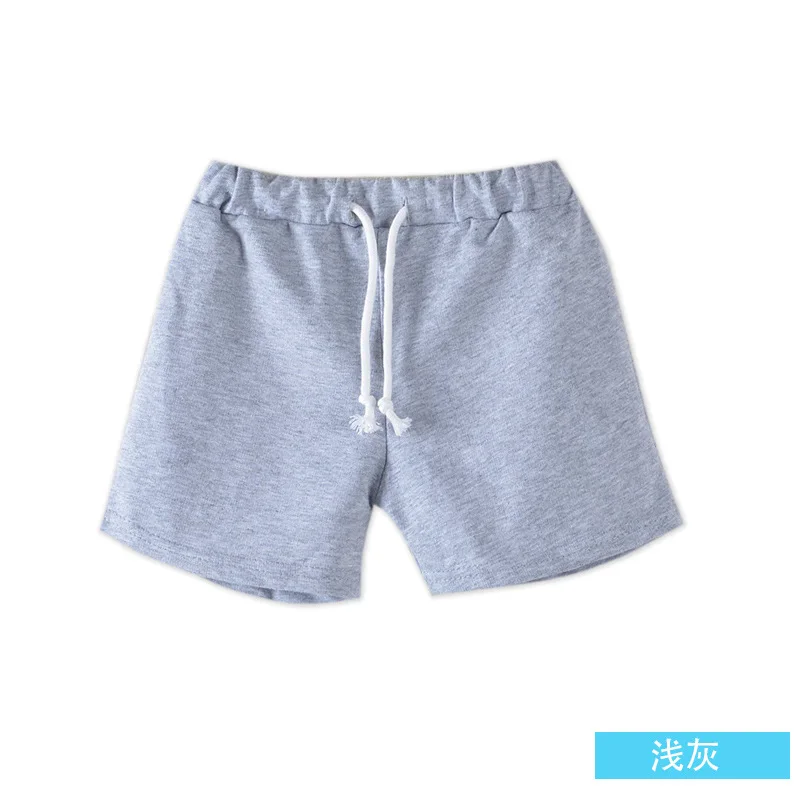 Gray 3 4 5 6 7 8 годы детская одежда из хлопка для маленьких мальчиков футболка с короткими Короткие шорты модные Карамельный цвет для отдыха Летние детские шорты для девочки, голубые шорты для пляжа - Цвет: Gray