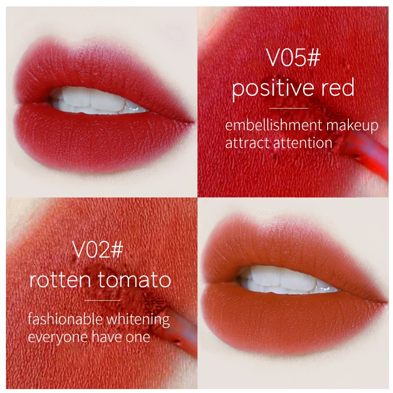 5 видов цветов губная глазурь стойкая водостойкая помада с тонкой текстурой