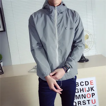 

Men's New Waterproof Luminous Long Sleeve Hooded Casual Coat S-2XL jaqueta masculino casaco masculino chaqueta hombre Jacket