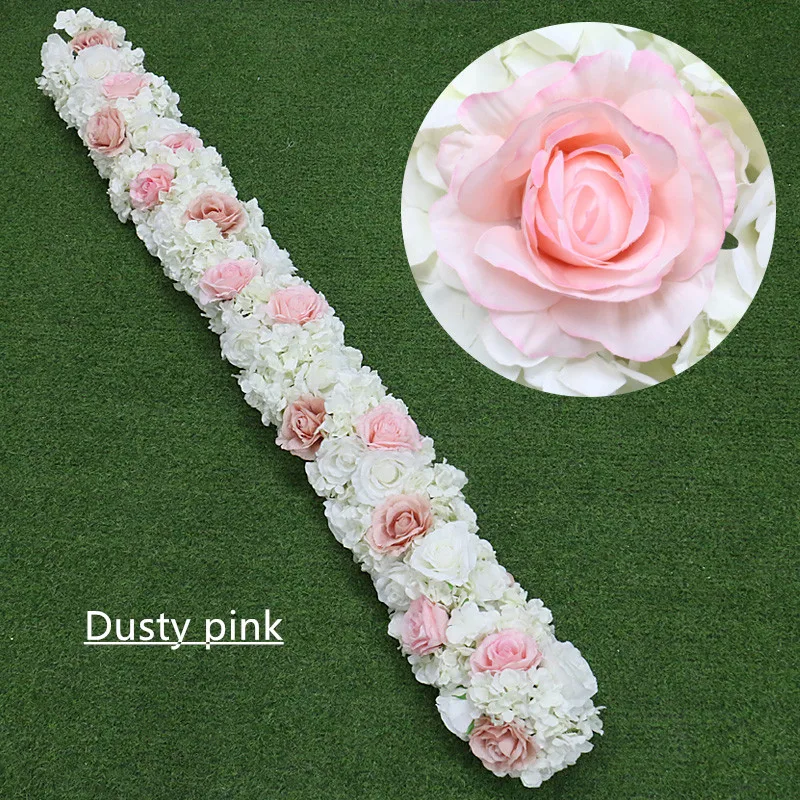 Dusty pink Креативный Роскошный складной и изгибающийся искусственный ряд цветов, Декор, свадебный фон, вечерние, для дома, занавес, цветок, стена, 1 м/2 м - Цвет: Dusty pink