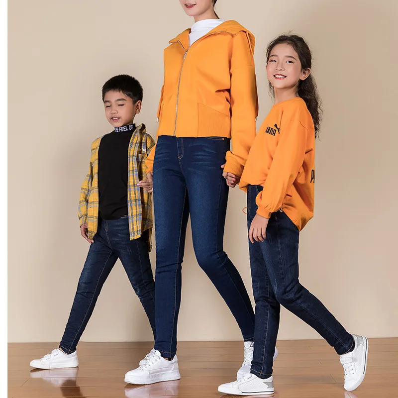 Winter New Style Fashion Parent And Child Cowboy down Pants GIRL'S Leggings Crawler Baby Men And Women 8017