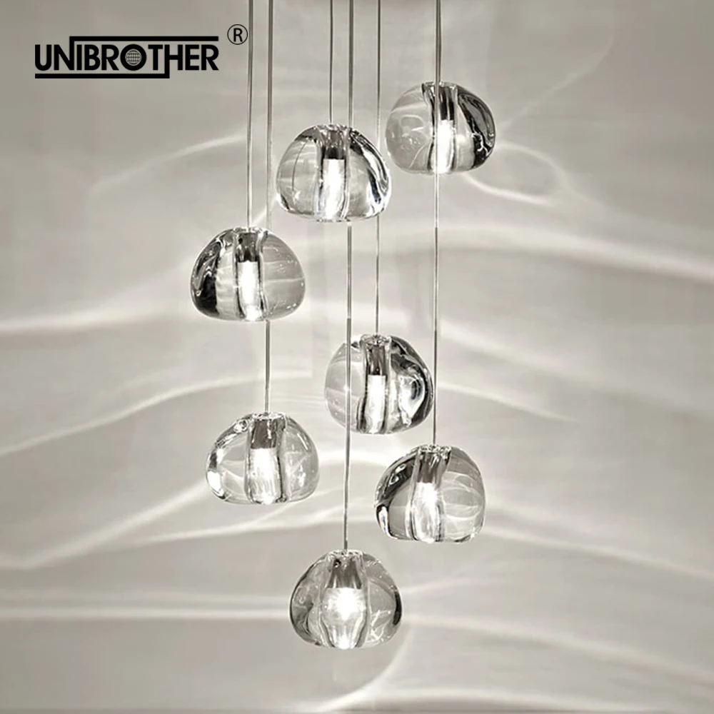 

10cm luxury crystal loft lighting pendant light hanging lamp balls staircase modern long wire cristal villa living room bar